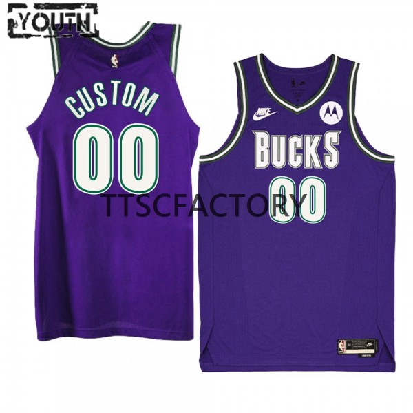 Milwaukee Bucks Trikot Benutzerdefinierte Nike 2022-23 Classic Edition Lila Swingman - Kinder
